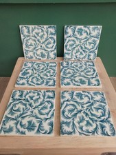 Vintage Wedgwood Tiles (ONE tile)  - reclaimed - feather pattern - nice cond