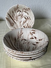 Vintage Retro English Ironstone Tableware Wild Oats Set of 6 Bowls - EXC