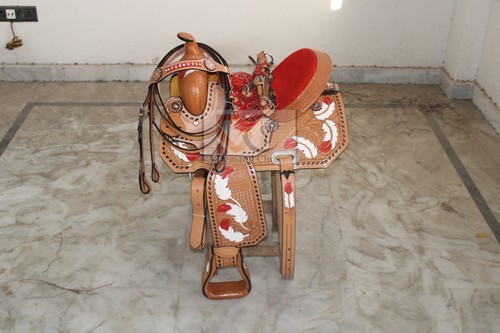 Western leather barrel horse - western,