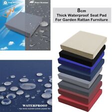 8cm Water-Resistant Seat Pad Garden Rattan Furniture Outdoor Cushion Zip Cover