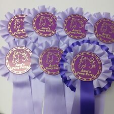 Pony Party Rosettes x7 Birthday Rosettes Personalised Rosettes Purple 1-Tier