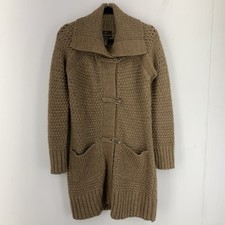 Fenn Wright Manson Women M Cardigan Sweater Toggle Shawl Fisherman Collar Alpaca