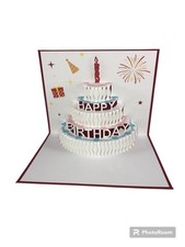 3D Birthday Card Red. (reduced