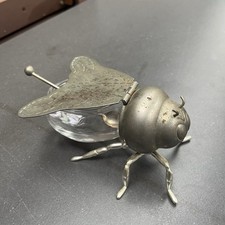 Vintage glass bee shaped honey - vintage,