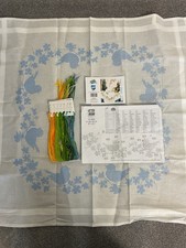 Vervaco Tablecloth Counted Cross Stitch Kit Tit Birds Spring New Blue Yellow