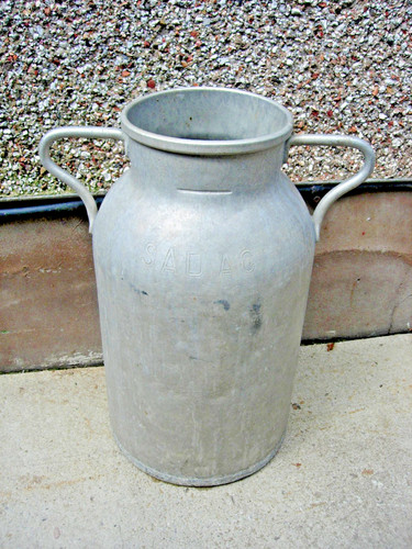 Vintage french aluminium milk - french,