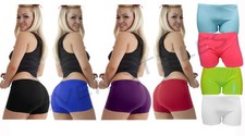 NEON HOT PANT SHORTS WOMEN STRETCHY DANCE GYM CLUB WEAR PARTY SIZE HOTPANT 8-14