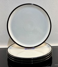 Denby Elements Black Dinner Plate 27cm Plates x 4 Stoneware Set 