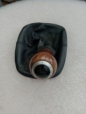VW GOLF V6 4 MOTION 6 SPEED GEAR KNOB + GAITER PETROL WOOD EFFECT LEATHER GAITER
