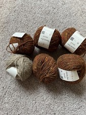 145g Rowan Fine Tweed Yarn 2 Brown Shades Mixed DyeLots Used Hawes&Beresford