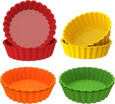 webake Mini Tart Tins Silicone Quiche Dishes 4 Inch 8 Pcs Pie Tin Quiche Mould 