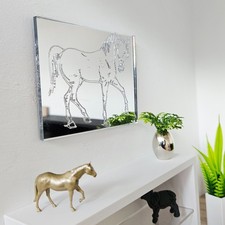 Dolls House Horse Mirror – Silver Acrylic | 1:12 Scale Miniature