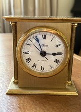 Vintage Angelus Brass Carriage Mantel Clock Swiss made Working Condition