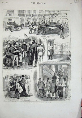 Old antique print - print, 1877