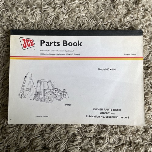 Jcb digger parts book m460001 - parts,