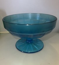 Blue Opalescent Footed dish or
