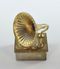 VINTAGE GILT METAL GRAMOPHONE