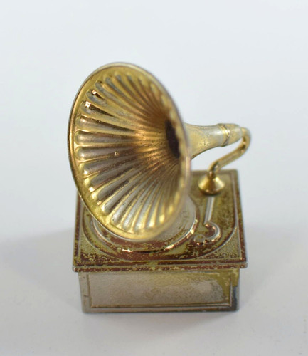 Vintage gilt metal gramophone - gilt,