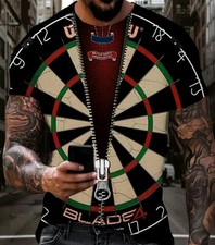 Mens Zip Front Pattern Darts T-Shirt L.chest 44" New Bagged