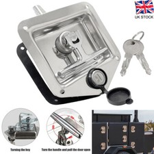 Stainless Steel Folding T Handle Recessed Lock Toolbox Truck Trailer with Keys