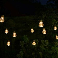 Festoon Lights Set of 20 Solar Powered Outdoor Garden Party Gazebo String Lights