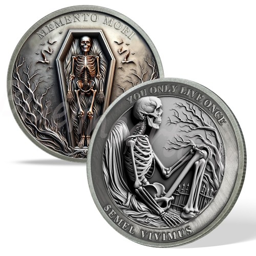 Memento mori coin coffin and - memento,