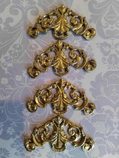 4 x Gilded Resin Furniture Applique  Baroque / French Style Decorative Molding 