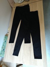 2 pairs of M&S Girls' Sports Leggings Ages 13-14 Black Elastane Lycra Polyester