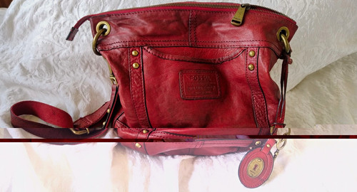 Fossil red leather - fossil,