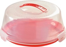 Round Cake Carrier with Clear Lid 26cm BPA Free Plastic Portable Mason Cash-NEW