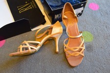 Gold Roch Valley ballroom latin dance shoes - size UK 6.5