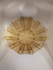 Vintage Amber Glass Serving Snack Bowl Crisps Party Food Retro