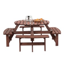 Birchtree wooden picnic table - wooden,