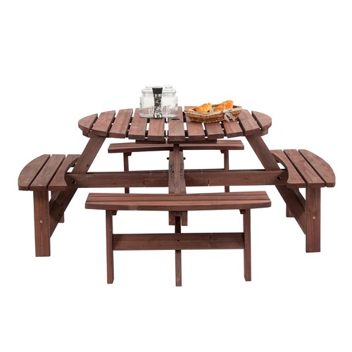 Birchtree wooden picnic - picnic, table