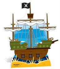 Pirate Ship Cardboard Cutout Stand In Standee Great fun for themed Parties