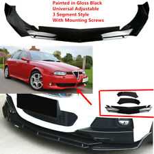 Add-on Universal Fit For Alfa Romeo 156 GTA 00-05 Front Bumper Lip Spoiler Black