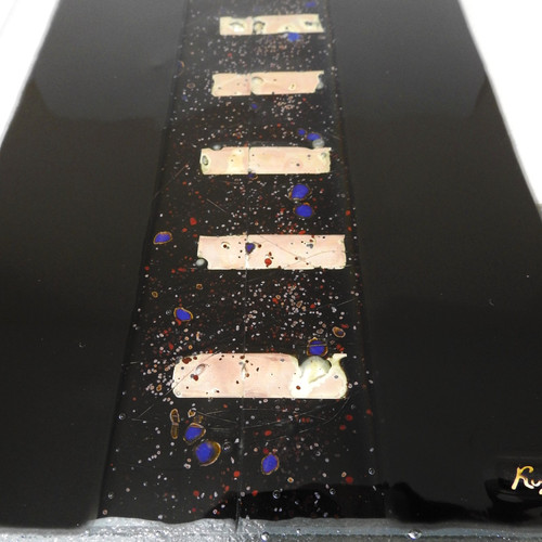 Fused art glass wall - fused, panel