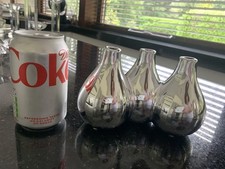 Contemporary 3 bud vase silver colour