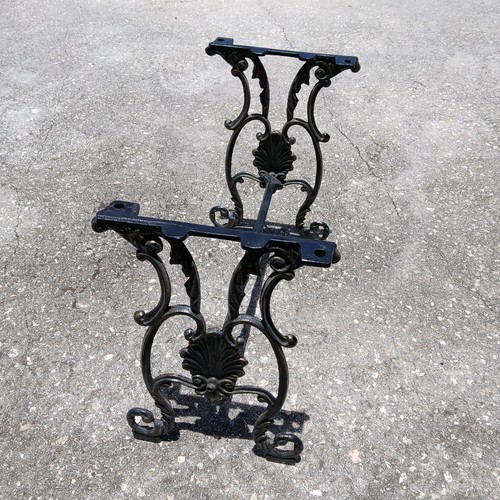 Antique cast iron bench ends - antique,
