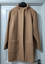 M&S CLASSIC 22 CAMEL COLOURED COAT. WOOL BLEND. FUNNEL NECK. BNWT
