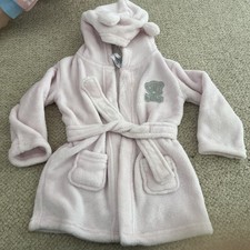 Tiny tatty Teddy,girls,pink,12–18 Months,hooded, Soft Fleece Dressing Gown
