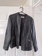 Wallis Women's Faux Leather Biker Jacket Size 14 Petite