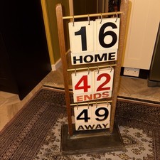 Rare Old Antique Vintage Industrial Cricket Match Sport Scoreboard - Home & Away