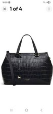 RADLEY Eltham Mews Faux Croc Black Leather Medium Zip Top Multiway Grab Bag -New