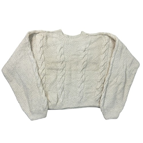 Vintage aran hand knit jumper - aran,