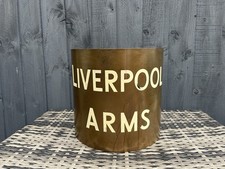 ANTIQUE LIVERPOOL ARMS BRONZE ENAMEL CORNER OR POLE PUB ENTRANCE SIGN ANGLESEY