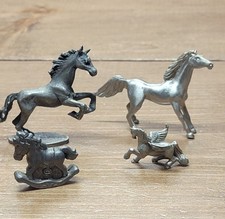 Lot 4 Vintage Pewter Horses