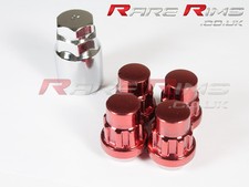 Red Locking Wheel Nuts x4