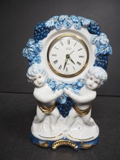 Vintage Landex Royal Craft Porcelain Cherub Alarm Clock Works but Need Attention