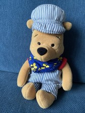 Vintage 8” Winnie The Pooh Train Driver Costume   ‘Choo Choo Pooh’ Beanie Bear
